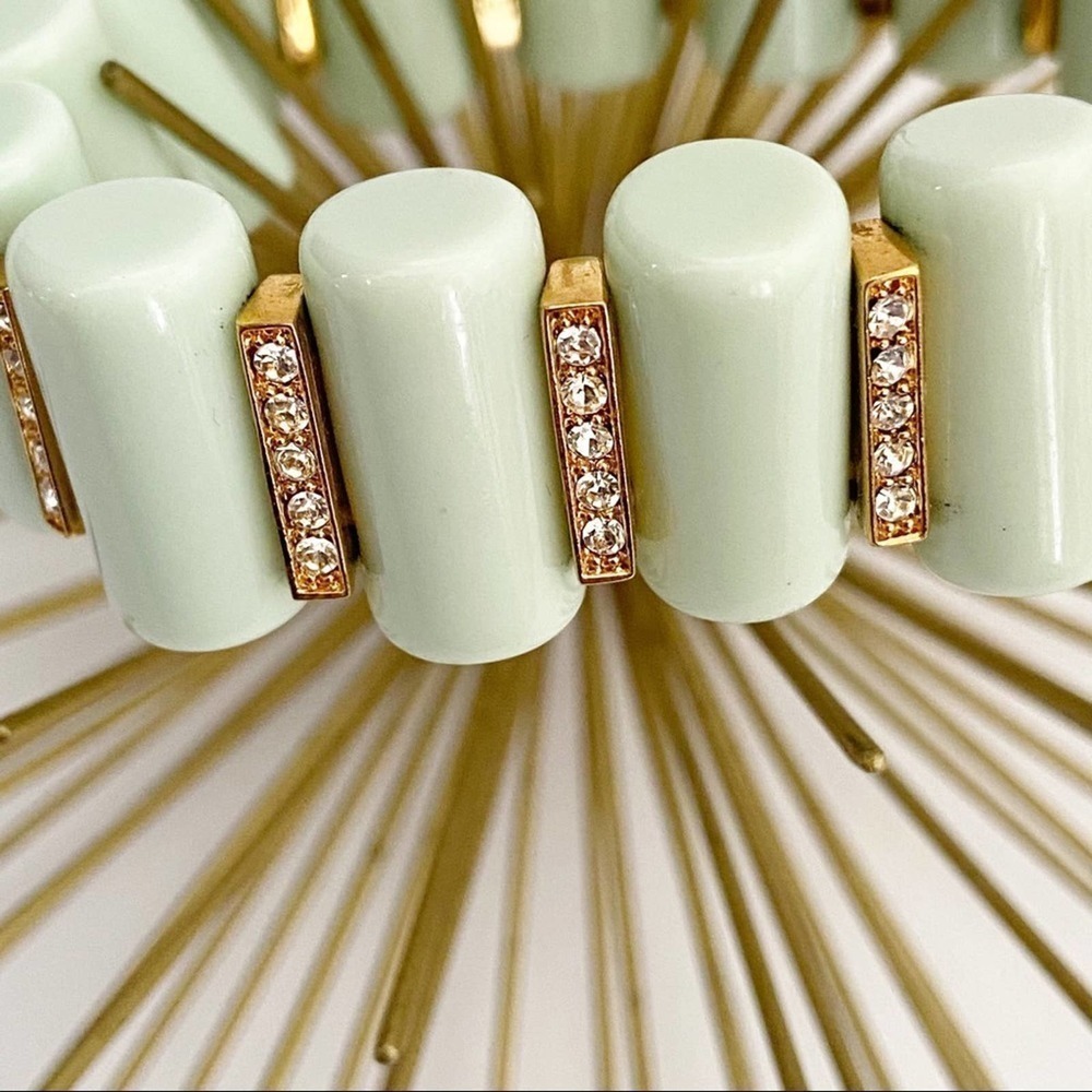 J.Crew Green Gold Crystal Stretch Bracelet - Picture 4 of 5